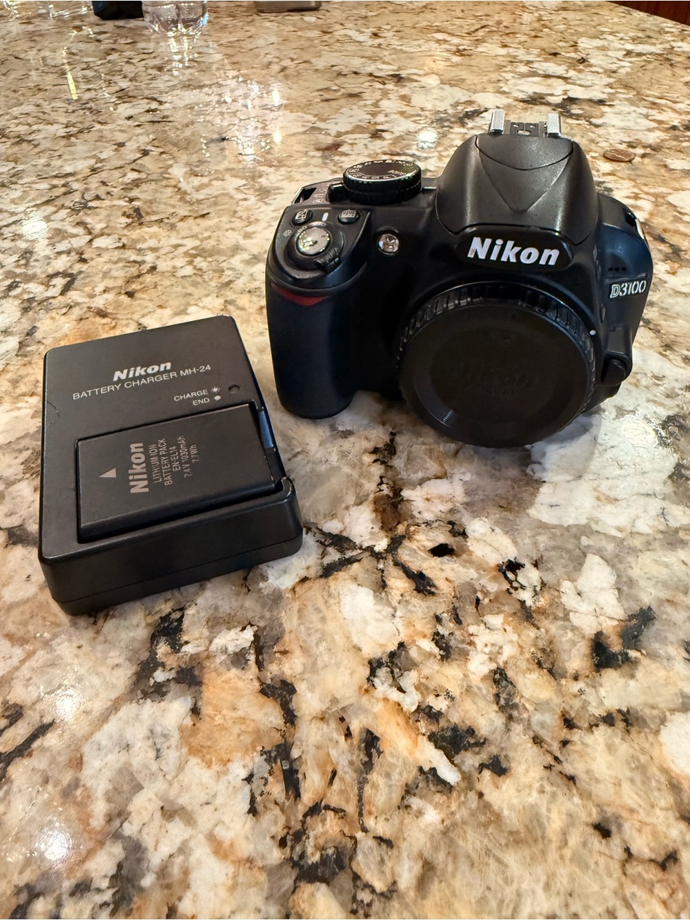 Nikon D3100 DSLR Camera Body in Black with Charger